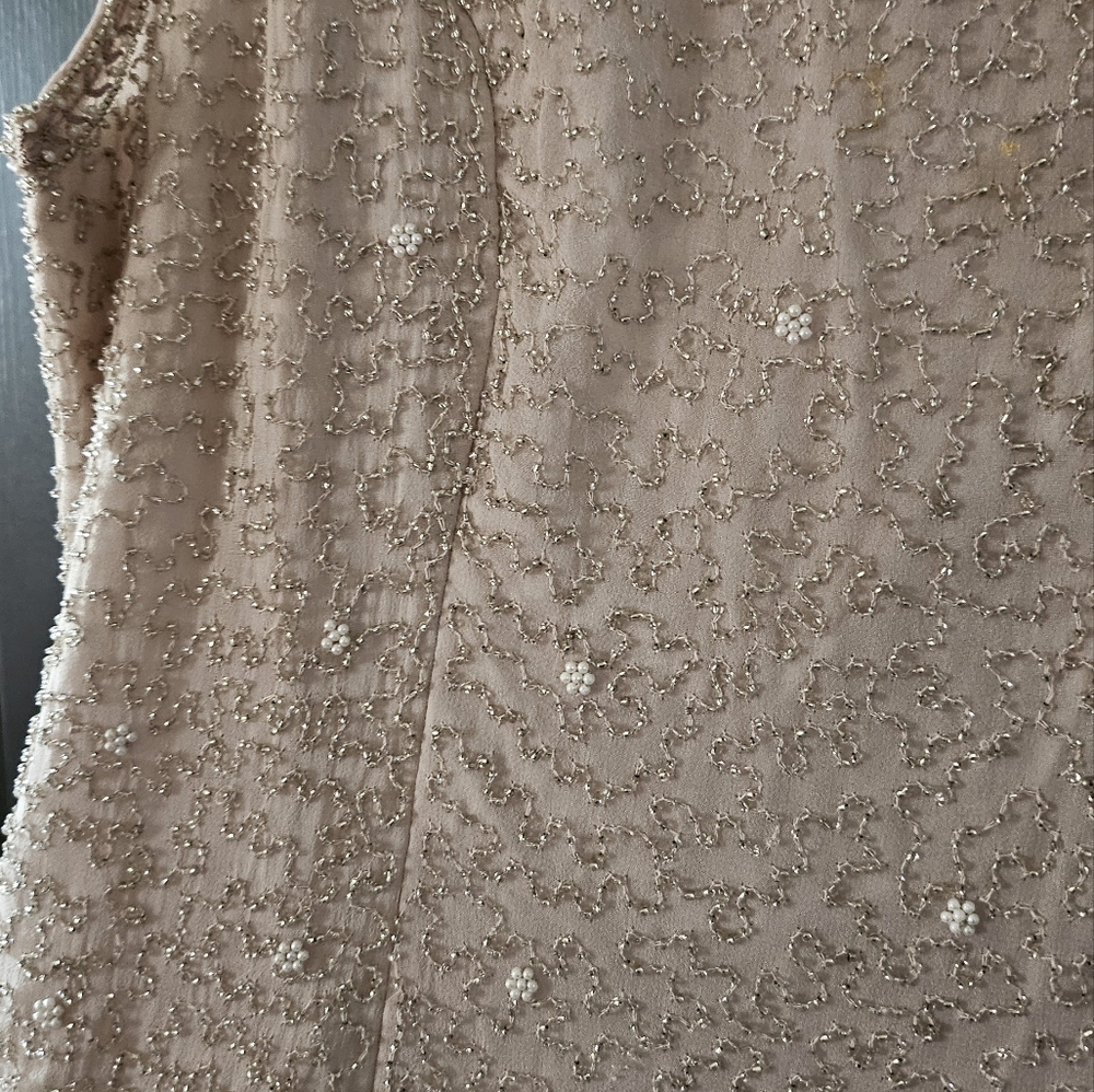 Adrianna Papèll pale pink beaded jacket with matching shell tank. Size 14 - Picture 6 of 10